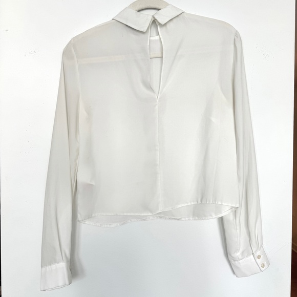 Miss Selfridge white silk collared top blouse - Picture 2 of 5